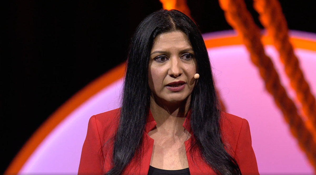 Ipsita Dasgupta giving a TED talk about "co-conspirators."