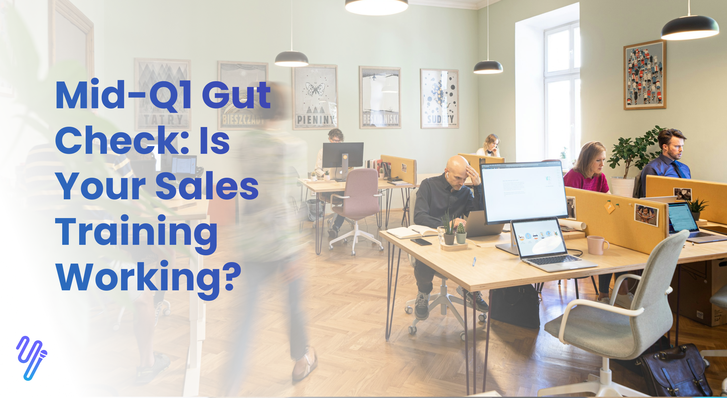 Office pic with blog title for AI sales training